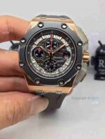 Swiss Audemars Piguet Michael Schumacher Royal Oak Offshore Black Leather Band Watch
